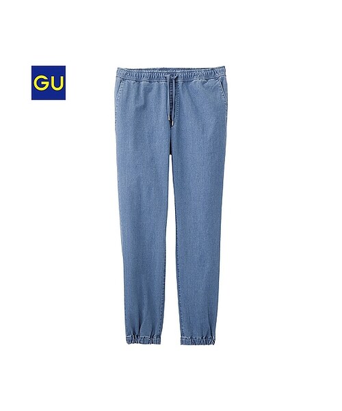 GU（ジーユー）の「（GU）イージージョガーパンツ（デニム）（MEN ⁄ チノ・イージーパンツ・デザインパンツ・メンズ・BLUE/NAVY・XL/S/L/M）」の2枚目の写真