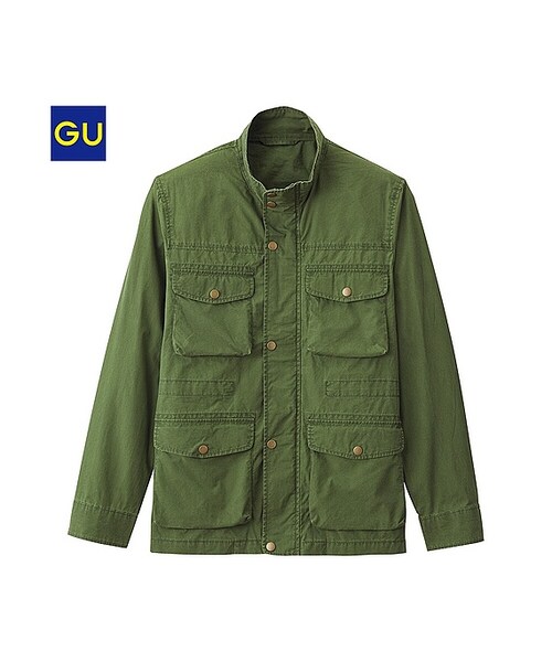 GU（ジーユー）の「（GU）ミリタリーショートブルゾン（MEN ⁄ アウター・メンズ・BEIGE/OLIVE/NAVY・M/L/XL/S）」の2枚目の写真