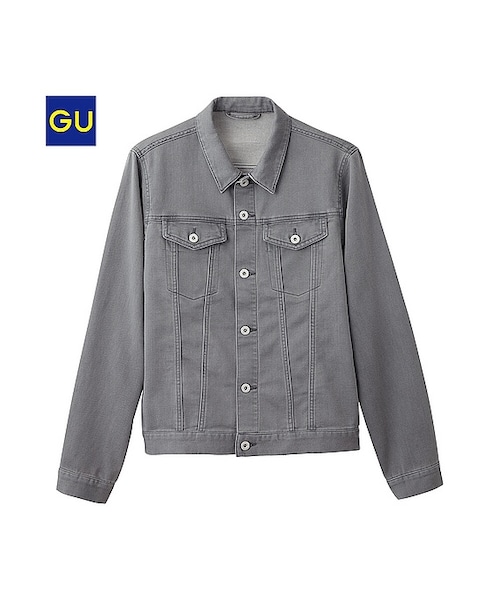 GU(ジーユー)の「(GU)カットソーデニムショートジャケットB(MEN ⁄ アウター・メンズ・GRAY/BLUE/OFF WHITE・XL/M/S/L)」の1枚目の写真