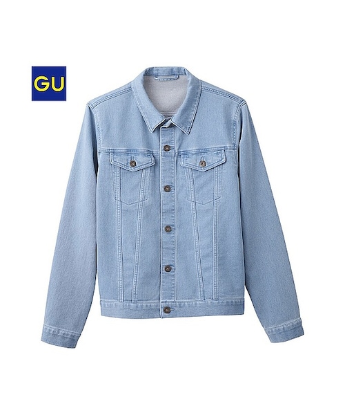 GU(ジーユー)の「(GU)カットソーデニムショートジャケットB(MEN ⁄ アウター・メンズ・GRAY/BLUE/OFF WHITE・XL/M/S/L)」の3枚目の写真