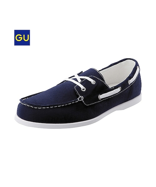 GU(ジーユー)の「(GU)デッキシューズA(MEN ⁄ シューズ・メンズ・NAVY/PINK/OFF WHITE/80/BLUE・25.0cm/27.0cm/28.0cm/26.0cm)」の1枚目の写真