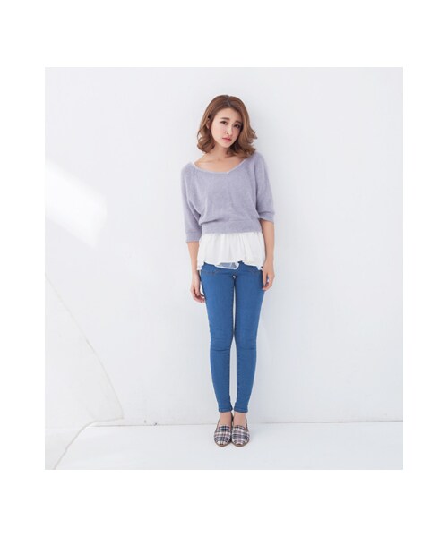 gracegift（グレースギフト）の「實搭俐落樂福跟鞋（シューズ・レディース・格紋/白/杏色・35/36/37/38/39/40/41）」の15枚目の写真