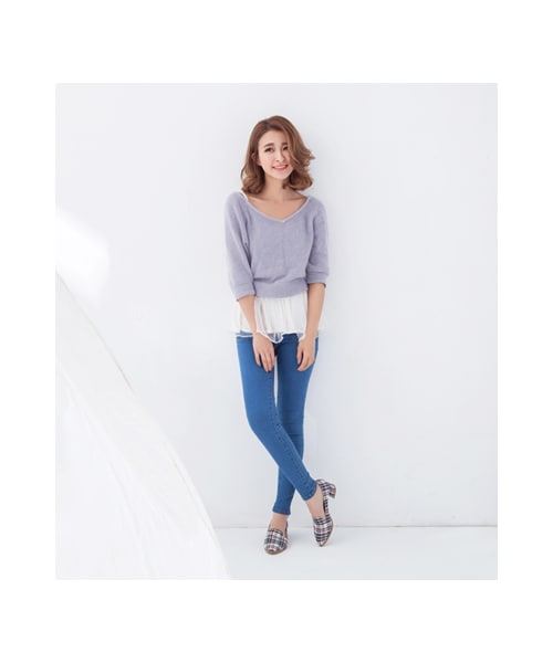 gracegift（グレースギフト）の「實搭俐落樂福跟鞋（シューズ・レディース・格紋/白/杏色・35/36/37/38/39/40/41）」の17枚目の写真