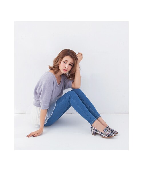 gracegift（グレースギフト）の「實搭俐落樂福跟鞋（シューズ・レディース・格紋/白/杏色・35/36/37/38/39/40/41）」の19枚目の写真