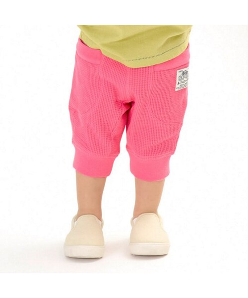 F.O.KIDS（エフオーキッズ）の「【夏！先取り】マチ付カットソーパンツ（パンツ・キッズ・グレー/ピンク/ライム/ターコイズブルー/イエロー・80/90/95/100/110/120/130/140）」の2枚目の写真
