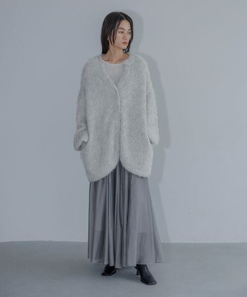 A part by（アパートバイ）の「シャギーロングキーネックカーディガン