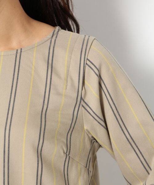 BLISS POINT Womens（ブリスポイント ウイメンズ）の「TRPUマルチストライプブラウス（トップス・レディース・ホワイト/ベージュ/ネイビー・Ｍ/Ｌ）」の9枚目の写真