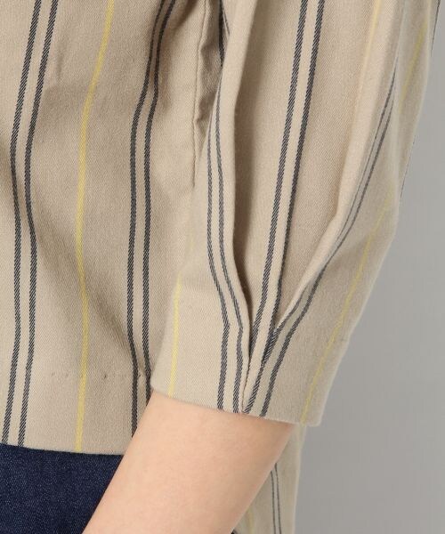 BLISS POINT Womens（ブリスポイント ウイメンズ）の「TRPUマルチストライプブラウス（トップス・レディース・ホワイト/ベージュ/ネイビー・Ｍ/Ｌ）」の11枚目の写真