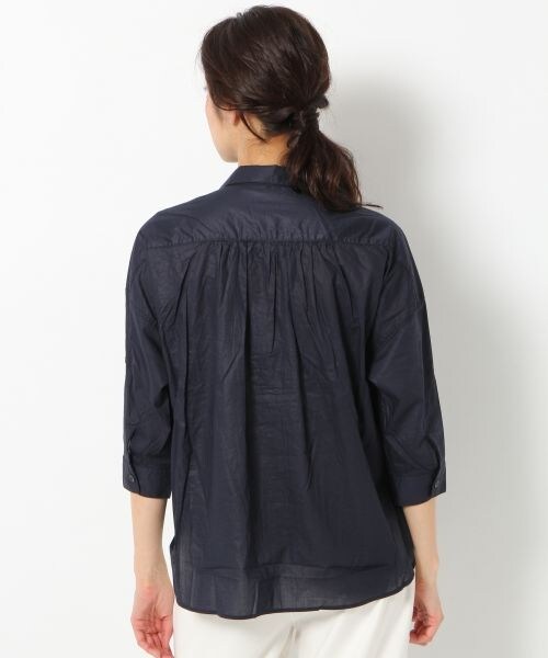 BLISS POINT Womens（ブリスポイント ウイメンズ）の「60ローンドルマン2WAYシャツ（トップス・レディース・ホワイト/ブラウン/ネイビー/ホワイト×ネイビー(ボーダー)・Ｍ/Ｌ）」の7枚目の写真