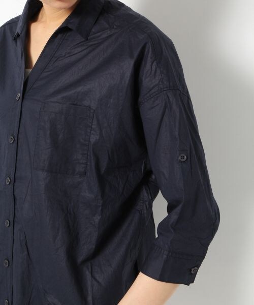 BLISS POINT Womens（ブリスポイント ウイメンズ）の「60ローンドルマン2WAYシャツ（トップス・レディース・ホワイト/ブラウン/ネイビー/ホワイト×ネイビー(ボーダー)・Ｍ/Ｌ）」の10枚目の写真