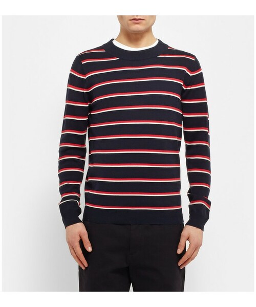 sandro(サンドロ)の「Sandro Striped Silk and Cotton-Blend sandro(サンドロ)の「Sandro Striped Silk and Cotton-Blend