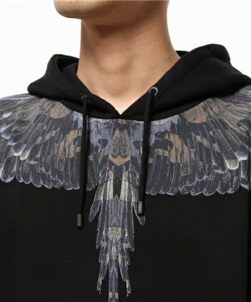 ran様。MARCELO BURLONパーカー Marcelo Burlon cotton sweatshirt Icon Wings Regular Hoodie Black