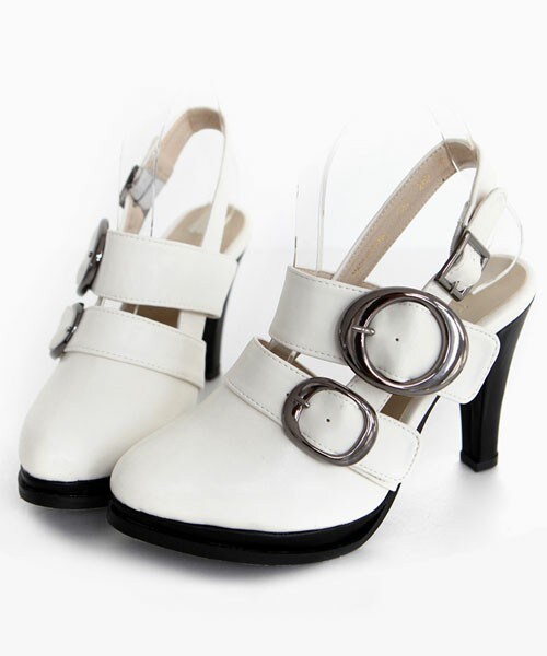 DHOLIC（ディーホリック）の「ベルテッドヒールシューズ（パンプス・レディース・ブラック/アイボリー・225/230/235/240/245/250）」の2枚目の写真