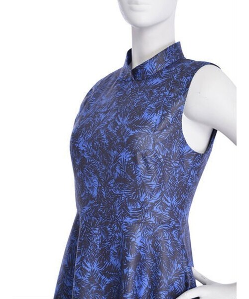 BORNY(ボルニー)の「パーム柄スタンドドレス(ワンピース/ドレス・レディース・ホワイト/ブルー・S)」の8枚目の写真