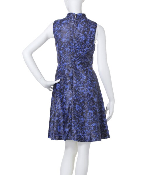 BORNY(ボルニー)の「パーム柄スタンドドレス(ワンピース/ドレス・レディース・ホワイト/ブルー・S)」の13枚目の写真