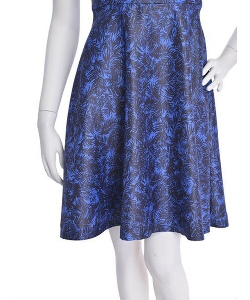 BORNY(ボルニー)の「パーム柄スタンドドレス(ワンピース/ドレス・レディース・ホワイト/ブルー・S)」の10枚目の写真