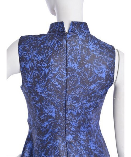 BORNY(ボルニー)の「パーム柄スタンドドレス(ワンピース/ドレス・レディース・ホワイト/ブルー・S)」の9枚目の写真