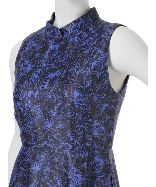 BORNY(ボルニー)の「パーム柄スタンドドレス(ワンピース/ドレス・レディース・ホワイト/ブルー・S)」の15枚目の写真