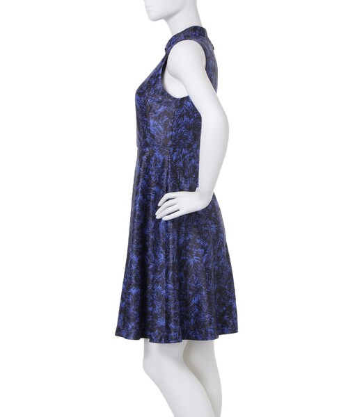 BORNY(ボルニー)の「パーム柄スタンドドレス(ワンピース/ドレス・レディース・ホワイト/ブルー・S)」の12枚目の写真