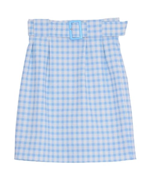 EMODA（エモダ）の「CARM GINGAM スカート（スカート・レディース・ブラック/ピンク/アイスブルー・S/M）」の4枚目の写真