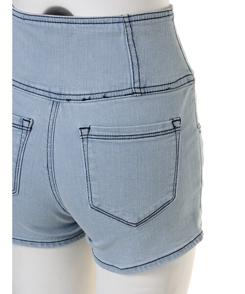 EMODA（エモダ）の「classical ハイウエスト DENIM ショートパンツ（パンツ・レディース・ブラック/アイスブルー/インディゴ・XS/S/M）」の10枚目の写真