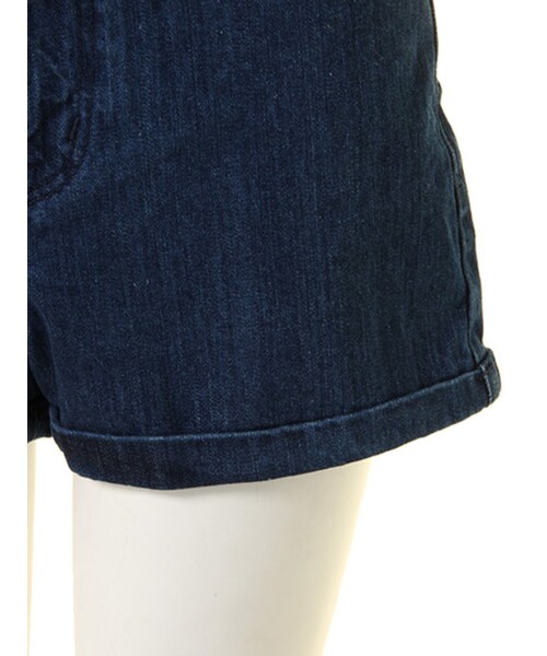 EMODA（エモダ）の「ロールUP ハイウエスト DENIM ショートパンツ（パンツ・レディース・ホワイト/アイスブルー/インディゴ・XS/S/M）」の9枚目の写真