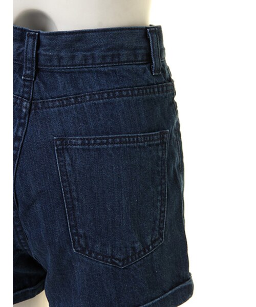 EMODA（エモダ）の「ロールUP ハイウエスト DENIM ショートパンツ（パンツ・レディース・ホワイト/アイスブルー/インディゴ・XS/S/M）」の10枚目の写真