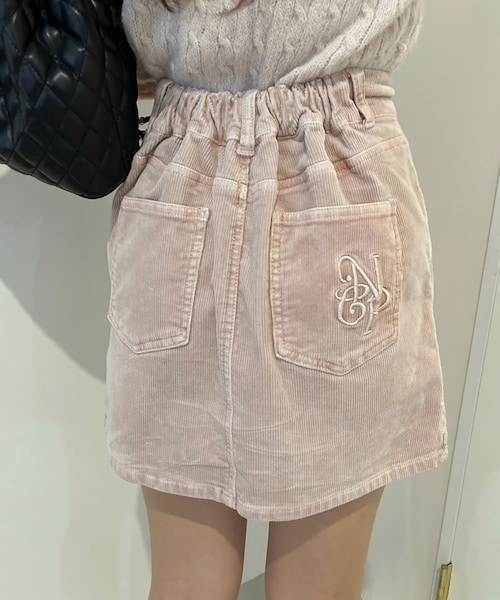 one after another NICE CLAUP（ワンアフターアナザーナイスクラップ）の「コール天ミニスカート（スカート・レディース・アイボリー/ピンク/グレー/ネイビー・0）」の4枚目の写真