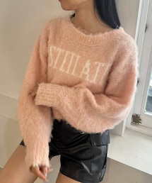 OLIVE des OLIVE | 【パルクロ先行予約】LOGOジャガード起毛ニット(ニット/セーター)