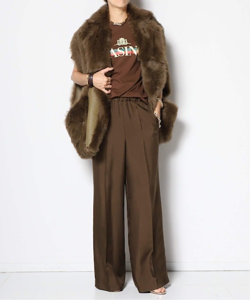 ☆美品☆【MUSE de Deuxieme Classe 】パンツ　38ブラウン MUSE de Deuxieme classe（ミューズデドゥーズィエムクラス）の「*Silk