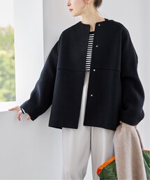 JOURNAL STANDARD（ジャーナルスタンダード）の「《追加》スーパー140ビーバーノーカラーショートコート（ジャケット/アウター）」