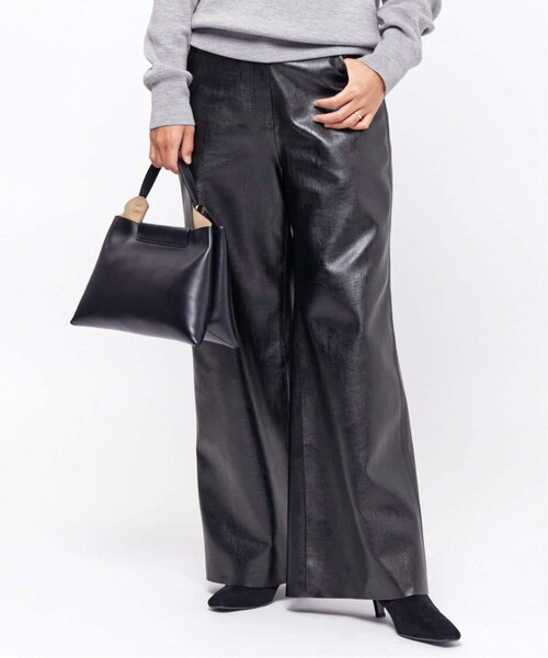 AP STUDIO（エーピーストゥディオ）の「fake leather wide leg Pants