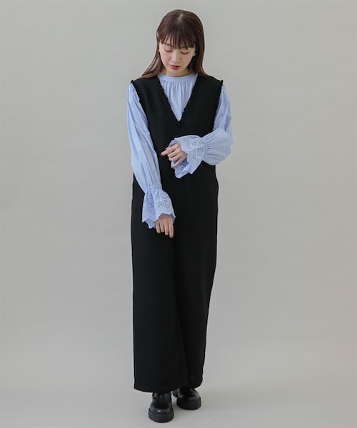 URBAN RESEARCH Sonny Label（アーバンリサーチサニーレーベル）の「2WAY袖口扇貝蕾絲立領罩衫（その他・レディース・米色/黑色/薩克斯藍・米色/黑色/薩克斯藍）」の21枚目の写真
