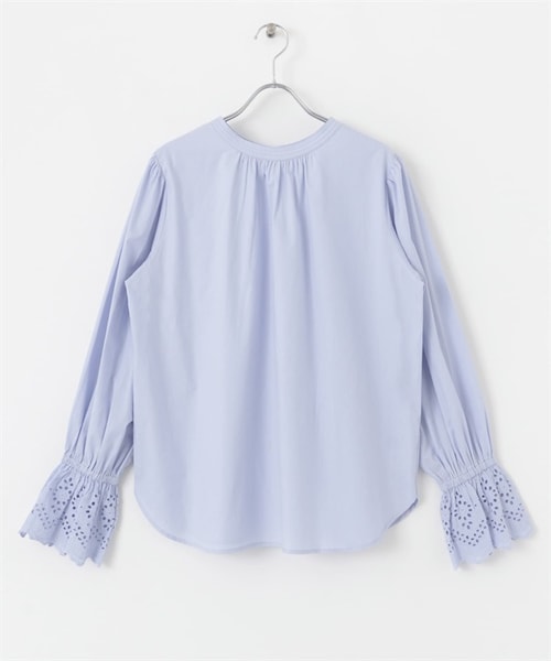 URBAN RESEARCH Sonny Label（アーバンリサーチサニーレーベル）の「2WAY袖口扇貝蕾絲立領罩衫（その他・レディース・米色/黑色/薩克斯藍・米色/黑色/薩克斯藍）」の3枚目の写真