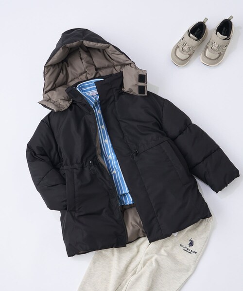 CIAOPANIC TYPY（チャオパニックティピー）の「【KIDS】フェイクダウンドロストボリュームジャケット（ダウンジャケット/コート・キッズ・アイボリー/サックスブルー/ブラック・XXL/M/XL）」の2枚目の写真