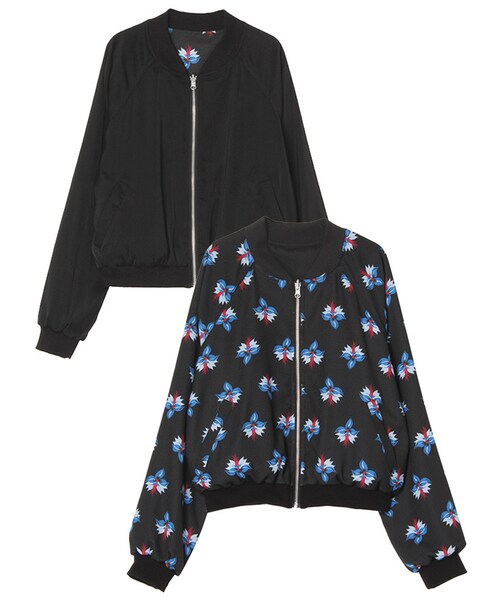 jouetie（ジュエティ）の「JAPANESE FLOWER 2WAYブルゾン（ジャケット/アウター・レディース・オフホワイト/ブラック・M）」の10枚目の写真