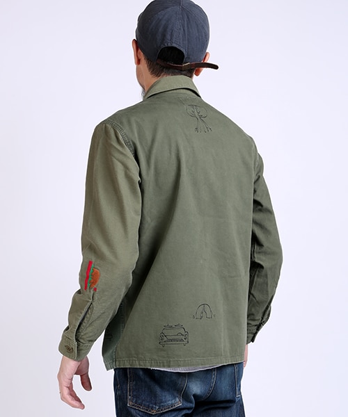 SALTWATER COWBOY(ソルトウォーターカウボーイ)の「別注UTILITY SHIRTS(その他・メンズ・オリーブ/ネイビー・M/L)」の4枚目の写真