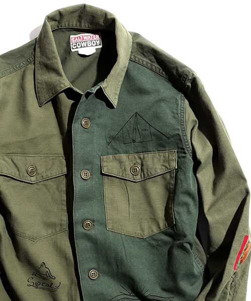 SALTWATER COWBOY(ソルトウォーターカウボーイ)の「別注UTILITY SHIRTS(その他・メンズ・オリーブ/ネイビー・M/L)」の8枚目の写真