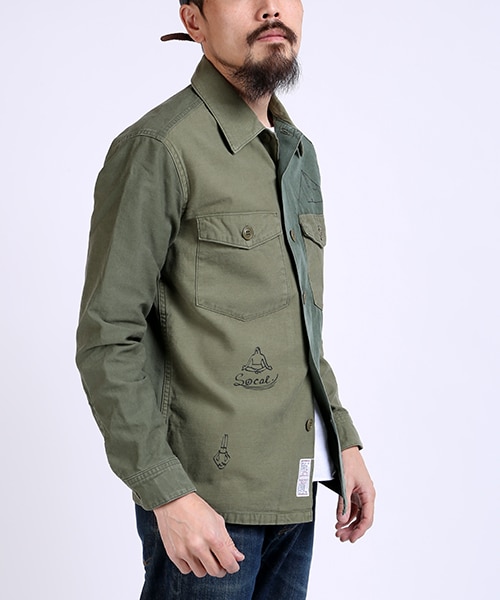 SALTWATER COWBOY(ソルトウォーターカウボーイ)の「別注UTILITY SHIRTS(その他・メンズ・オリーブ/ネイビー・M/L)」の3枚目の写真