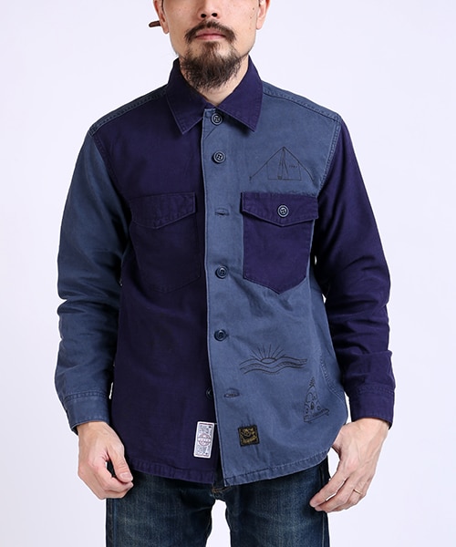 SALTWATER COWBOY(ソルトウォーターカウボーイ)の「別注UTILITY SHIRTS(その他・メンズ・オリーブ/ネイビー・M/L)」の2枚目の写真