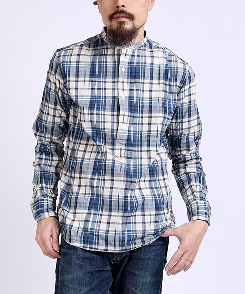 FREAK'S STORE（フリークスストア）の「イカットマドラスB/Cシャツ（その他・メンズ・レッド/ネイビー・M/L）」の2枚目の写真