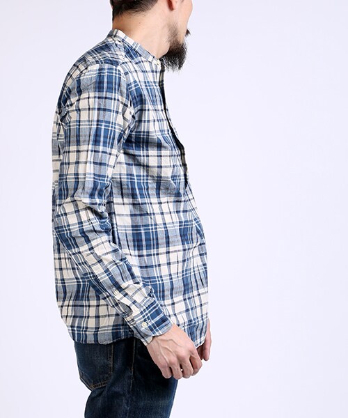 FREAK'S STORE（フリークスストア）の「イカットマドラスB/Cシャツ（その他・メンズ・レッド/ネイビー・M/L）」の4枚目の写真