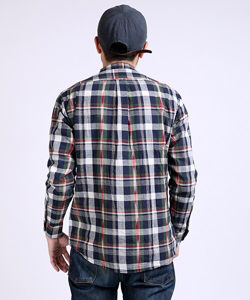 FREAK'S STORE（フリークスストア）の「イカットマドラスB/Cシャツ（その他・メンズ・レッド/ネイビー・M/L）」の6枚目の写真