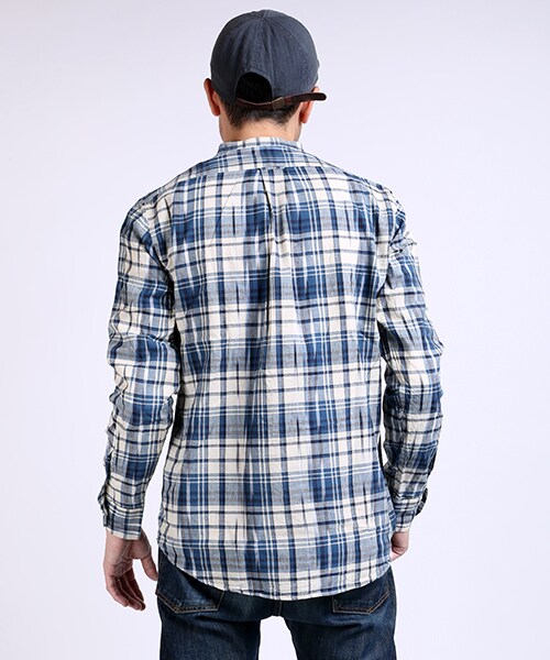 FREAK'S STORE（フリークスストア）の「イカットマドラスB/Cシャツ（その他・メンズ・レッド/ネイビー・M/L）」の5枚目の写真