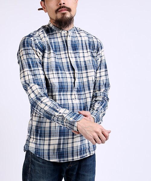 FREAK'S STORE（フリークスストア）の「イカットマドラスB/Cシャツ（その他・メンズ・レッド/ネイビー・M/L）」の3枚目の写真