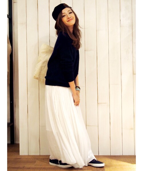 Ungrid（アングリッド）の「《sweet10月号 紗栄子ｻﾝ着用》 【Lady Like】ヴィンテージサテンマキシスカート（スカート・レディース・オフホワイト/グレー・F）」の6枚目の写真