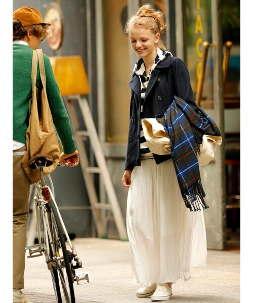 Ungrid（アングリッド）の「《sweet10月号 紗栄子ｻﾝ着用》 【Lady Like】ヴィンテージサテンマキシスカート（スカート・レディース・オフホワイト/グレー・F）」の4枚目の写真