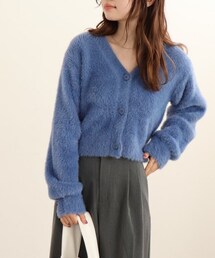 OUTLET（アウトレット）の「【580ポイント】フェザーヤーンショートVネックカーディガン（その他・レディース）」