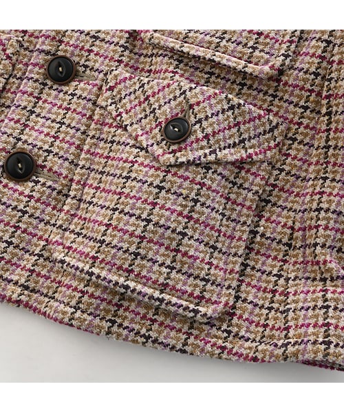 美品◆45R コットンツイードワンピース 45R（フォーティファイブアール）の「コットンツイードのドレス