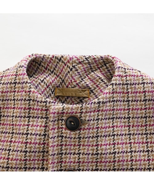 45R 45rpm コットンツイードのノーカラーアニージャケット 45R（フォーティファイブアール）の「コットンツイードのノー